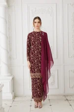 Ophelia Kurung (Red Wine)