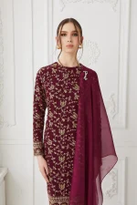Ophelia Kurung (Red Wine) - Image 3