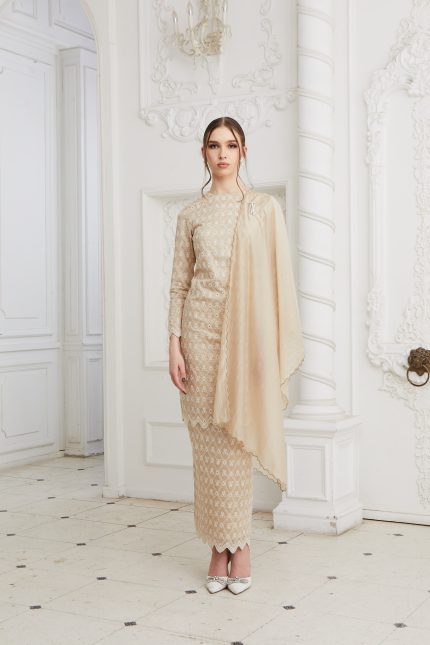 Tahera Kurung Light Beige