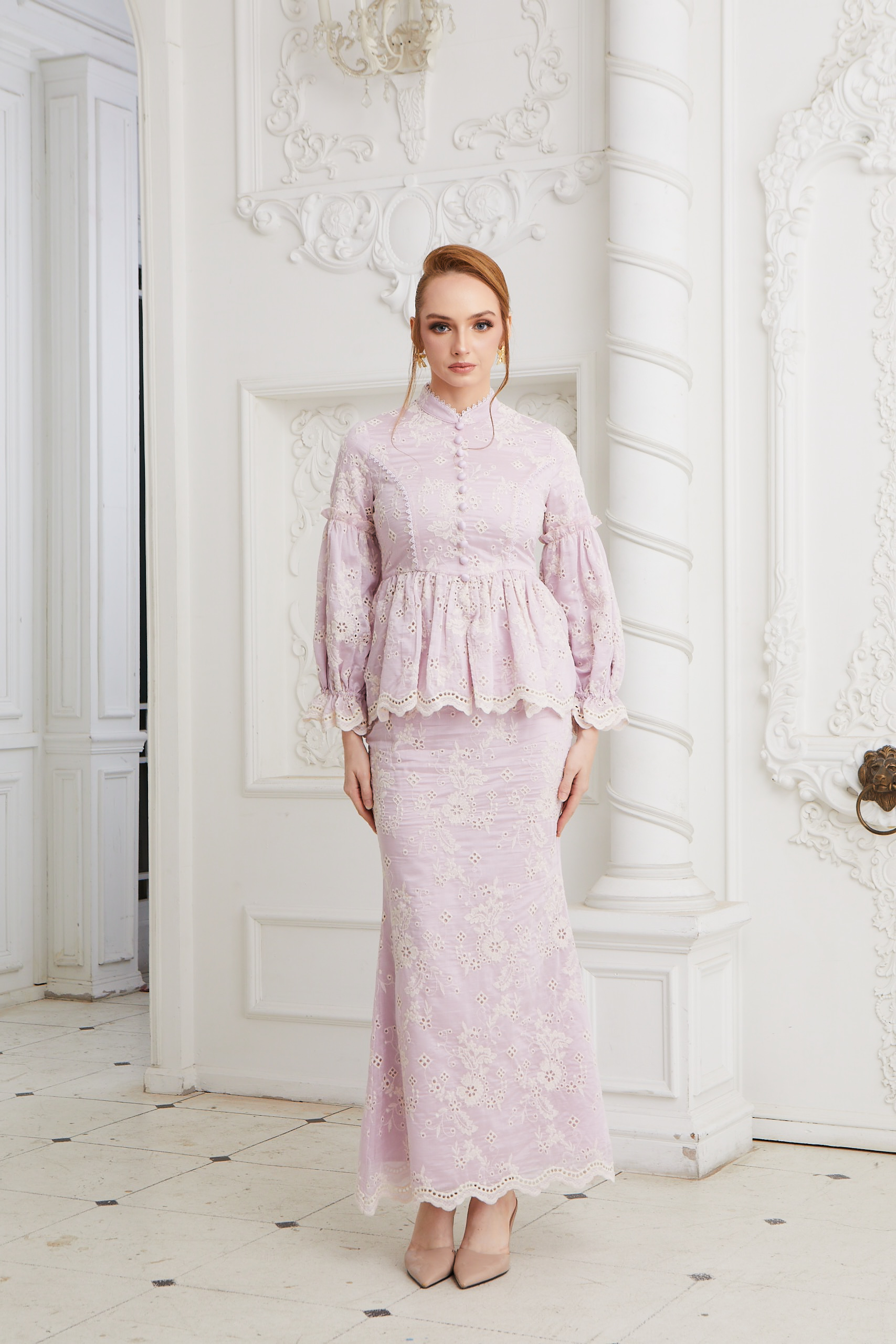 l1269 Iris Kurung Lavender - Image 1